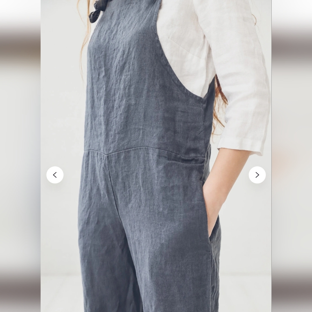 Made In Italy Adjustable Linen Blend Jumper - Picture 5 of 12